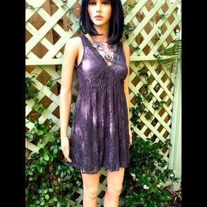 XHILARATION GREY LACE DRESS SMALL